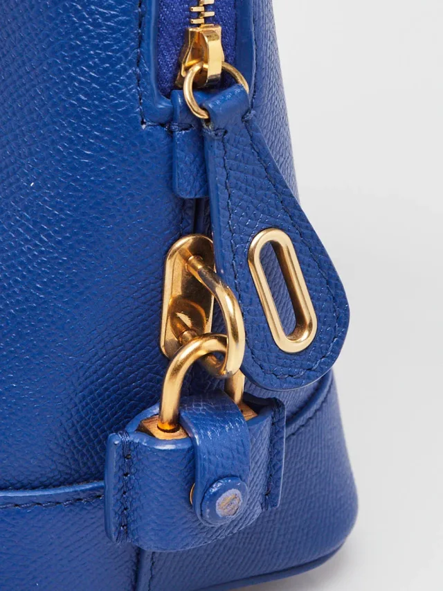 Balenciaga Blue Stamped Calfskin Leather Small Ville Satchel Bag in Blue Calfskin from Yoogis, photo 8 of 13