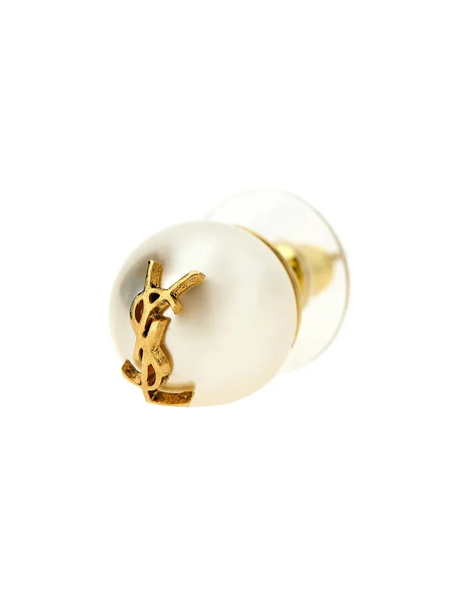 Saint Laurent Pearl With Logo Stud Earrings from HEWI, photo 2 of 3