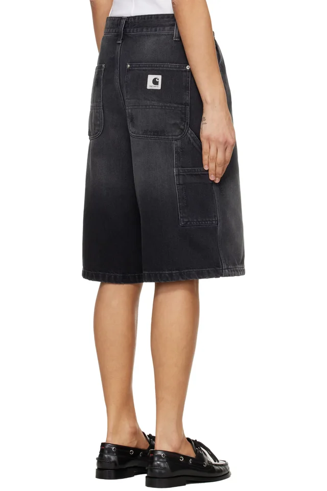 Carhartt Work In Progress Black Nixon Double Knee Denim Shorts, photo 3 of 4 from SSENSE