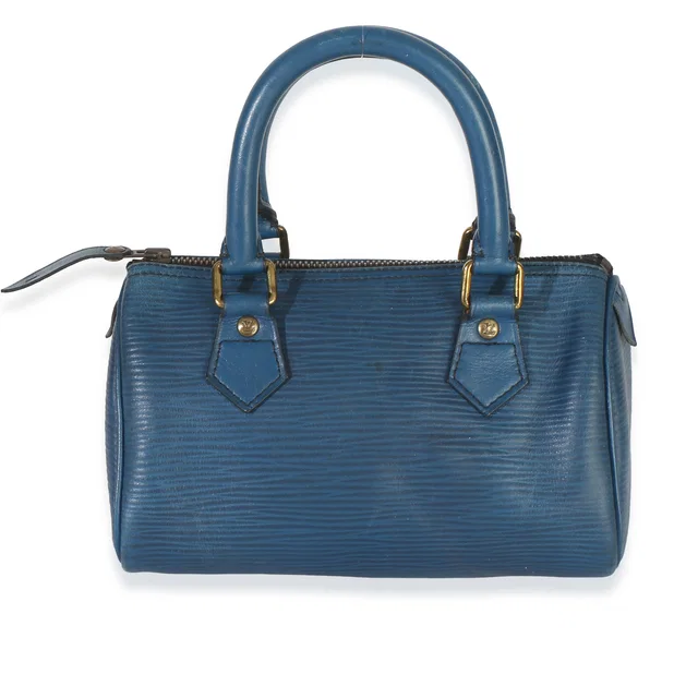 Louis Vuitton Blue Epi Mini Speedy HL in Blue Suede from myGemma