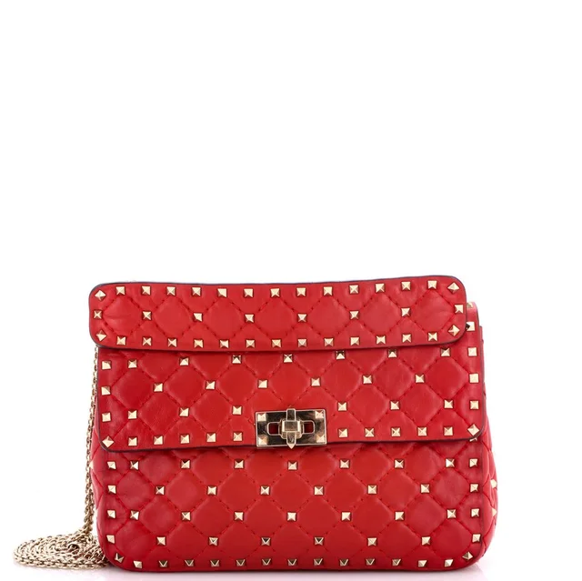 Valentino Garavani Medium Rockstud Spike Flap Bag Quilted Leather in red Leather from Poshmark