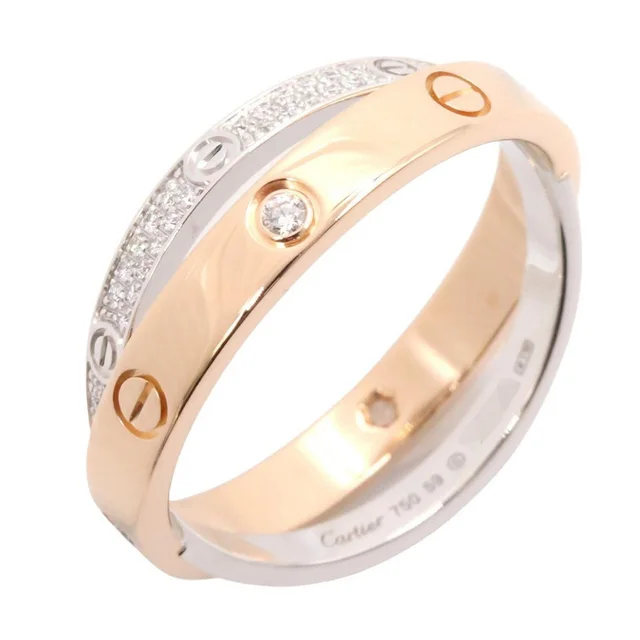 Cartier Ring Be Love Diamond 18k Pink Gold 18k White in White from The Reluxe