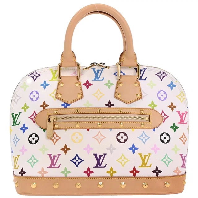 Louis Vuitton White Monogram Multicolor Alma Handbag M92647 in White Canvas from AMORE Vintage Tokyo