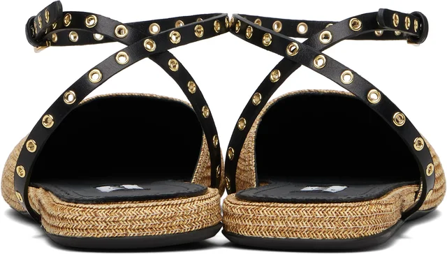 ALAÏA Beige Paper Straw Ballerina Flats, photo 2 of 8 from SSENSE
