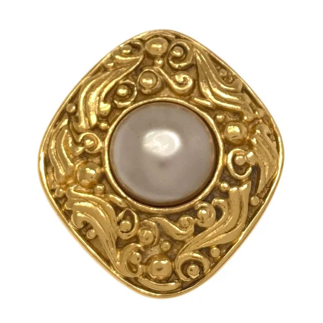 Chanel Faux Pearl Brooch Metal from The Reluxe