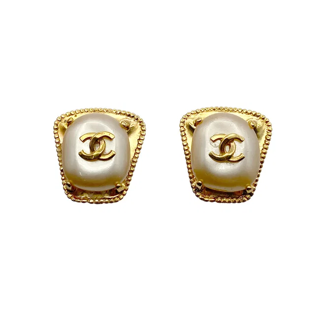 Chanel Vintage Earrings Cocomark Faux Pearl Accessory 97A from Luxury Promise