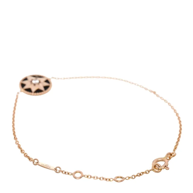 Dior 18K Rose Gold Diamond Black Onyx Rose Des Vents Bracelet in Black from FASHIONPHILE, photo 2 of 4