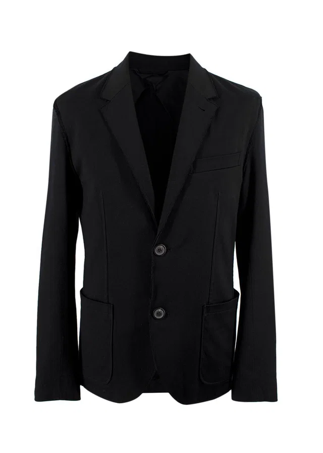 Lanvin Black Cotton Single-breasted Blazer in Black from HEWI