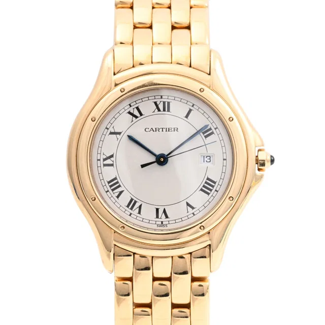 Cartier Panthère Cougar LM W25013B9 Quartz Ivory in White from VINTAGE QOO TOKYO