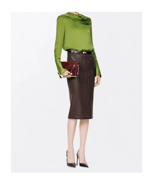 Tom Ford Striped embroidered knit tube skirt, photo 5 of 5 from SENSER