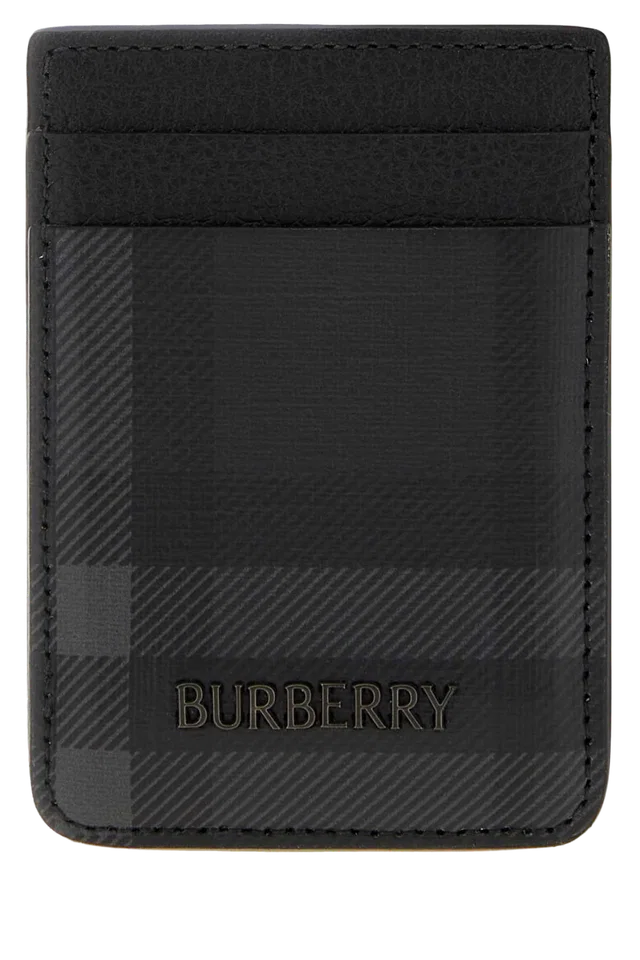 Burberry Magnetic Card Case — Black Exterior: Cotton Calf Wallet in Black Calfskin from HEWI