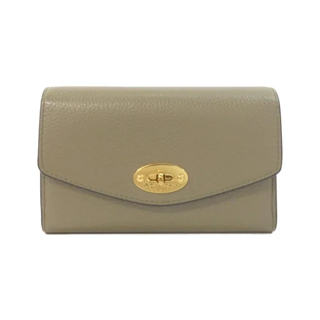 Mulberry Medium Dally RL4869 205 Wallet in R563/LINEN GREEN / GOLD hardware leather from KOMEHYO