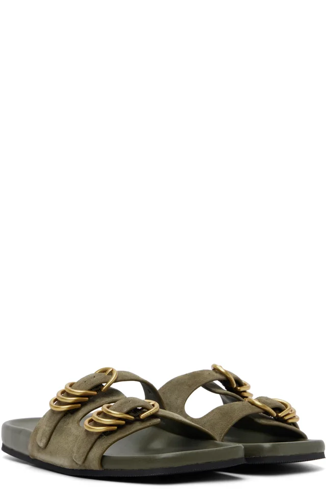 rag & bone Khaki Rue Suede Sandals, photo 4 of 5 from SSENSE