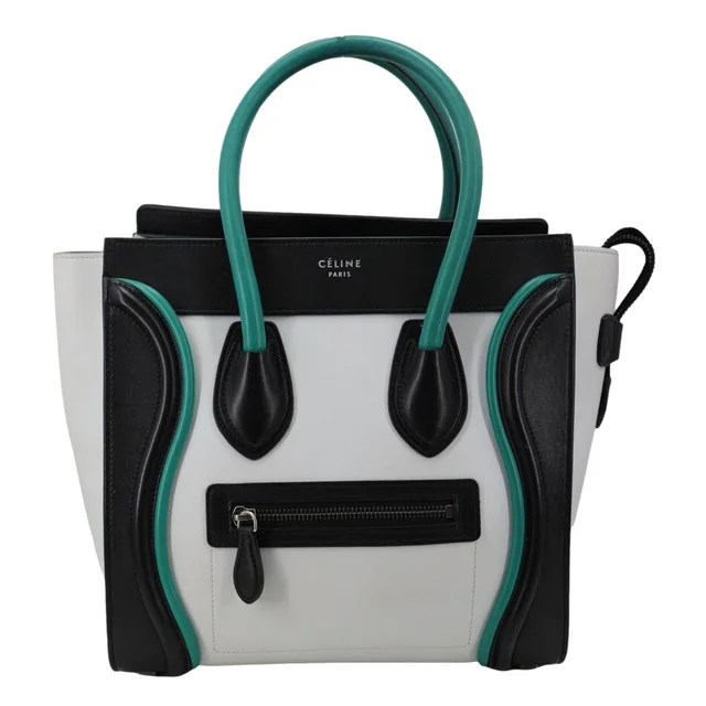 Celine Micro Luggage Calfskin Leather Tote Bag Tri-Color in Calfskin from Dallas Designer Handbags