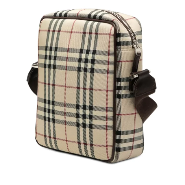 Beige Burberry House Check Canvas Crossbody in Beige Canvas from Designer Revival, photo 2 of 6