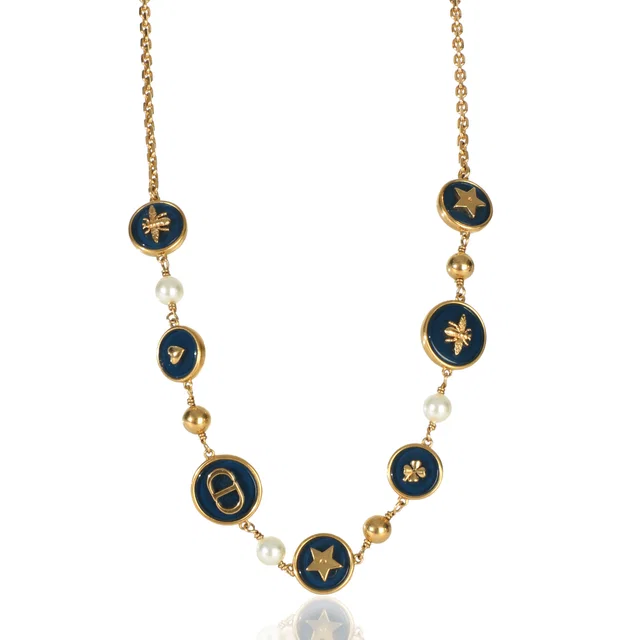 Dior Gold-Plated D-Luck Necklace in Gold from myGemma