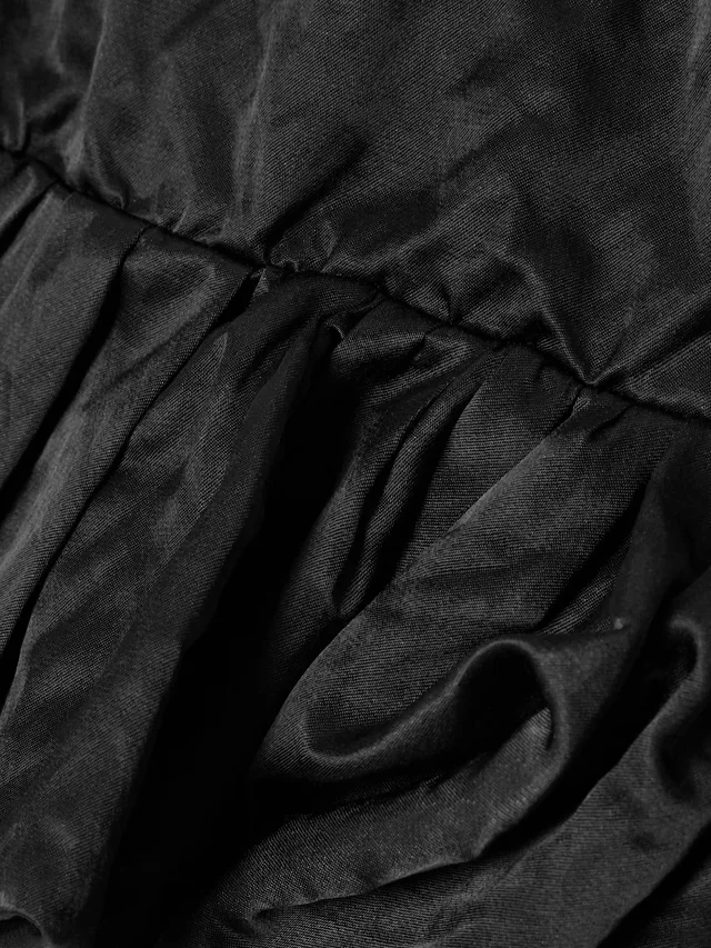 CHLOÉ Ruffled satin mini skirt in black 49% Cotton 43% Polyamide 8% Steel, photo 5 of 5 from NET-A-PORTER (Canada)