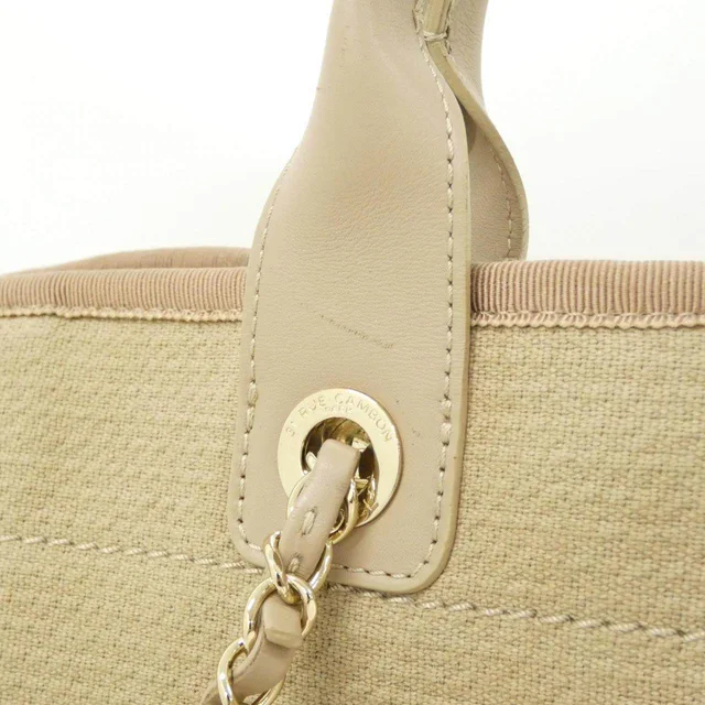 Chanel Deauville Mixed Fiber Tote Bag in Black Polyester from LuxUness, photo 6 of 9