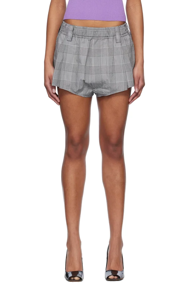 Meryll Rogge Black & White Drawstring Micro Shorts, image 1 of 1 from SSENSE