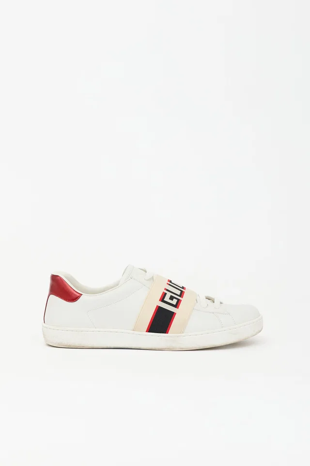 Gucci Leather Ace Logo Stripe Sneaker in Leather from VSP Consignment