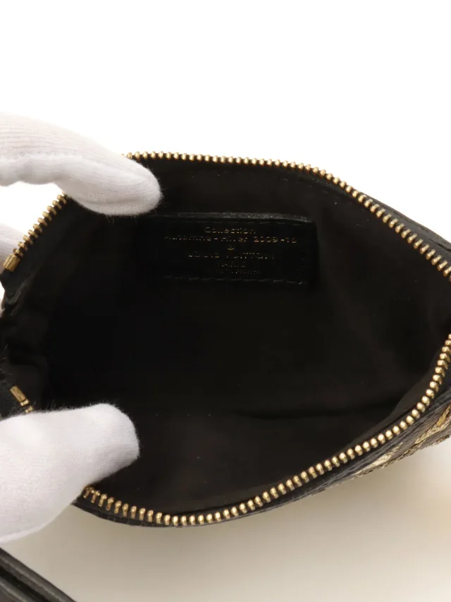 Louis Vuitton 2008 Monogram Eclipse Mini Pochette Accessoires Brown in Brown Leather from VINTAGE QOO TOKYO, photo 5 of 11