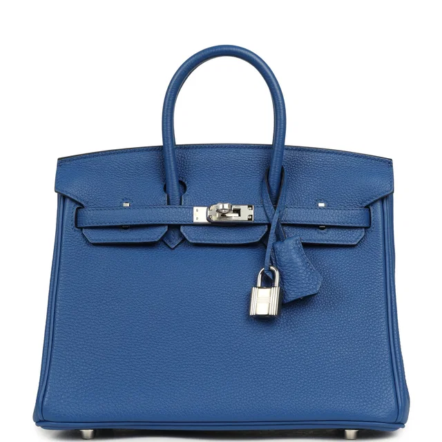 Hermès Birkin 25 Bleu France Togo Palladium Hardware in Blue Togo leather from Madison Avenue Couture