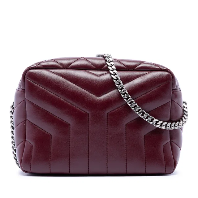 Red Saint Laurent Small Matelasse Calfskin LouLou Bowling Bag in Red Calfskin from Designer Revival