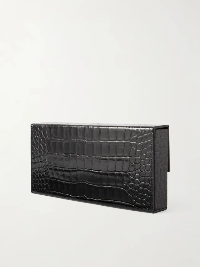 TOM FORD Glossed croc-effect leather clutch - black - One Size in Black 100% Leather, photo 4 of 6 from NET-A-PORTER (Canada)
