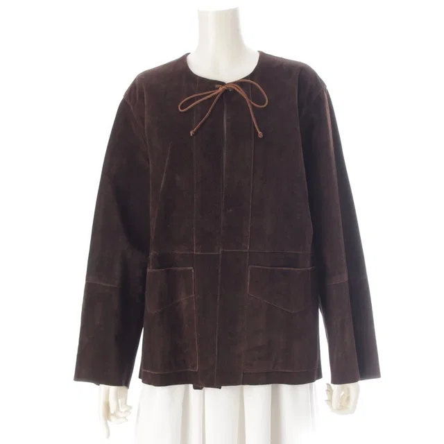 Miu Miu Vintage Leather Suede Jacket Brown in Brown Suede from The Reluxe