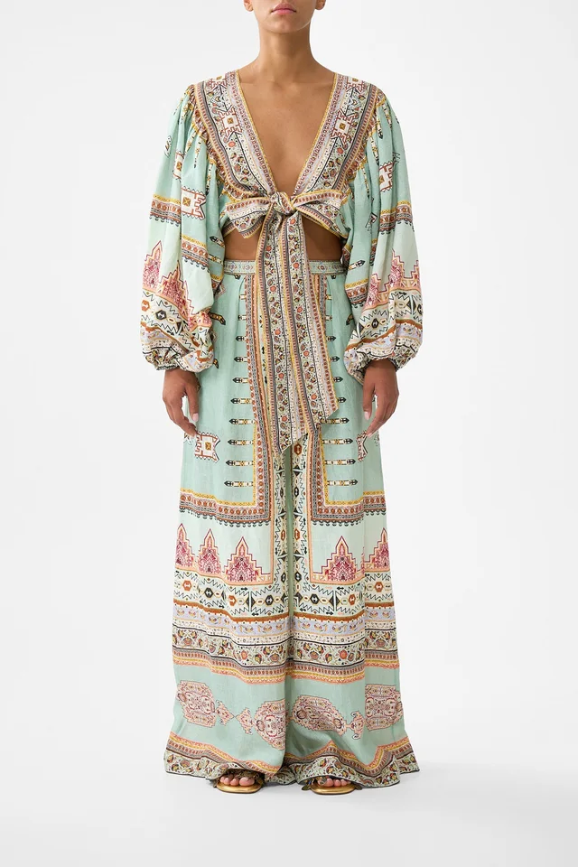 Camilla eBoutique CROPPED BLOUSON SLEEVE TIE FRONT TOP LEGEND HAS IT from CAMILLA, photo 1 of 1