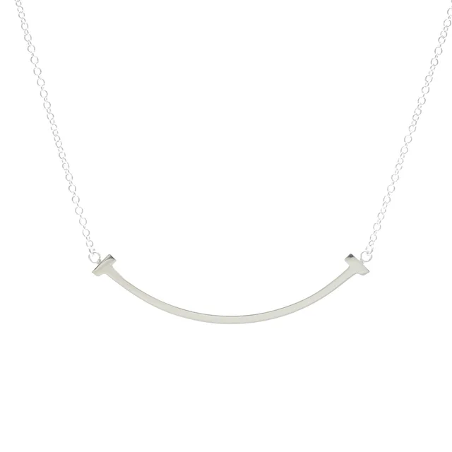 Tiffany & Co. T Smile Small Necklace 18K White Gold Polished in Silver White gold (18K) from Elady
