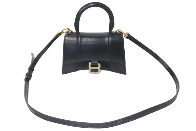 Balenciaga Hourglass Shoulder Bag Black Calfskin in black Calfskin from Poshmark