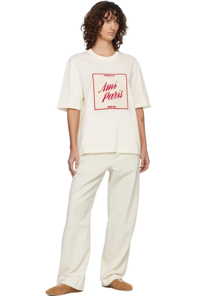 Off-White Cotton 'Ami Paris Heritage' Print T-shirt, photo 4 of 4 from SSENSE