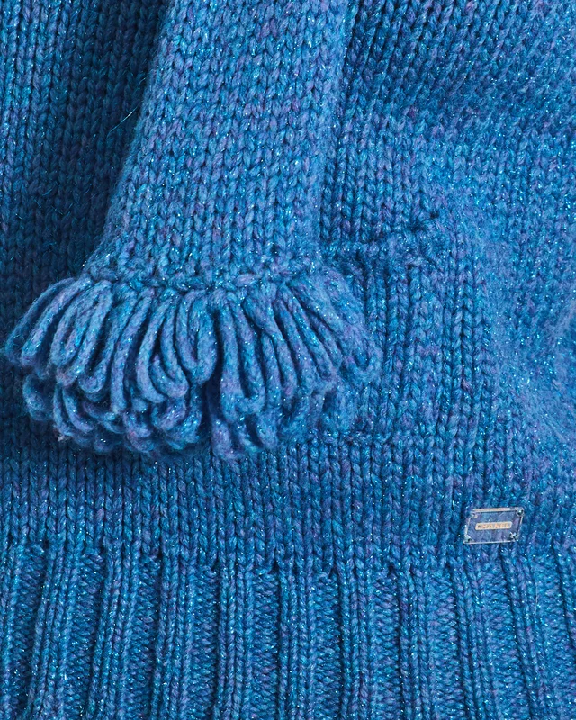 Chanel 01/A Blue Wool Jumper With Scarf Tie and Sparkle Detail Size FR 38 (UK 10) in Blue Wool from Sellier, photo 5 of 12