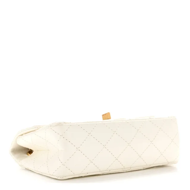 Chanel Aged Calfskin Quilted 2.55 Reissue Mini Flap White in White Calfskin from FASHIONPHILE, photo 4 of 14