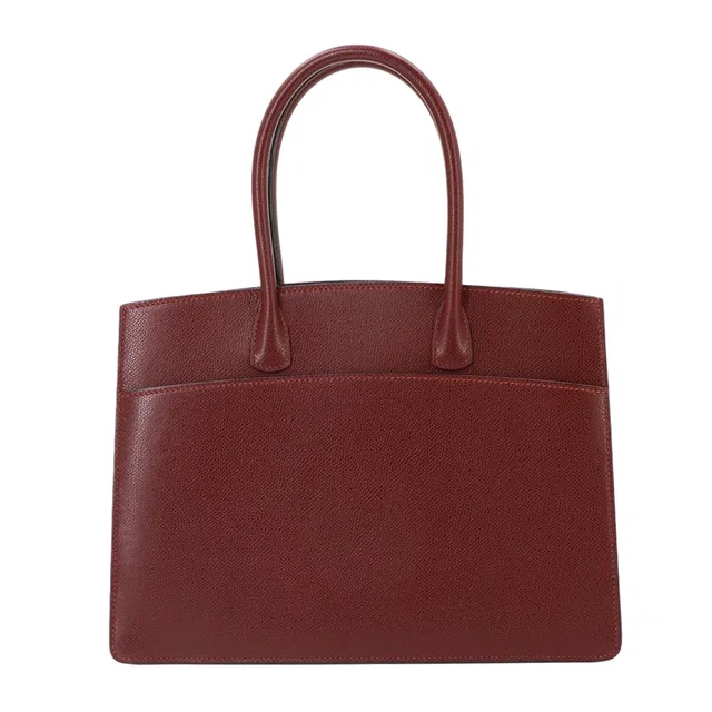 Hermès White Bass PM Tote Bag Lycee Rouge Ash Red Gold in White Leather from The Reluxe