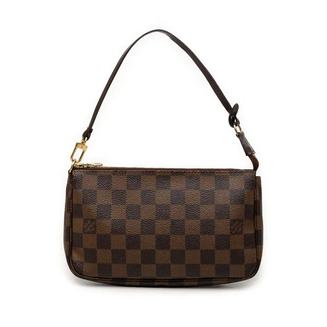 Brown Louis Vuitton Damier Ebene Pochette Accessoires Shoulder Bag in Brown Canvas from Designer Revival