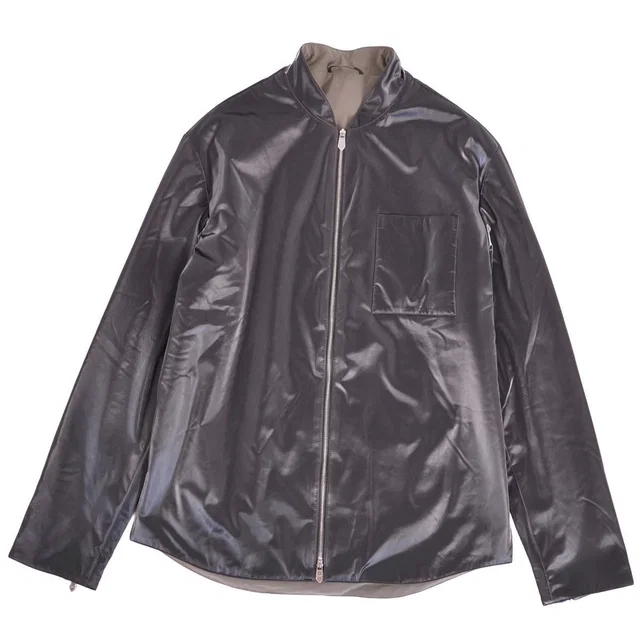 Hermès Jacket Stand Collar Zip Up in Nylon from The Reluxe
