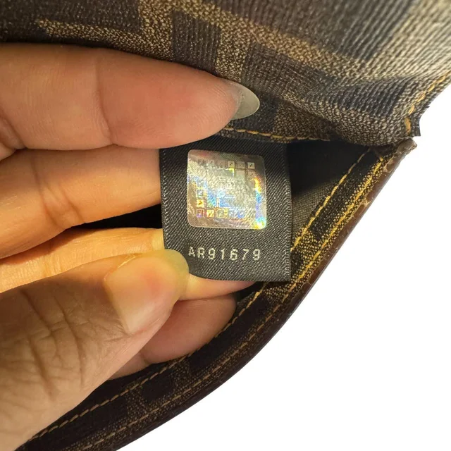 Fendi Women's Wallets - Gold/Brown in brown|red|gold from Depop, photo 7 of 7