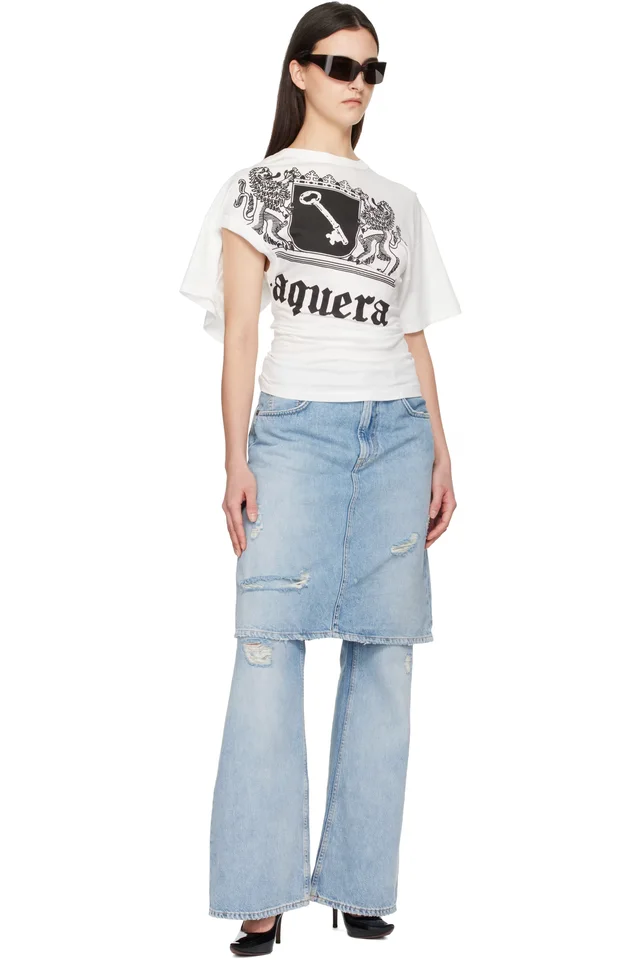 VAQUERA White Twisted T-shirt, photo 4 of 4 from SSENSE