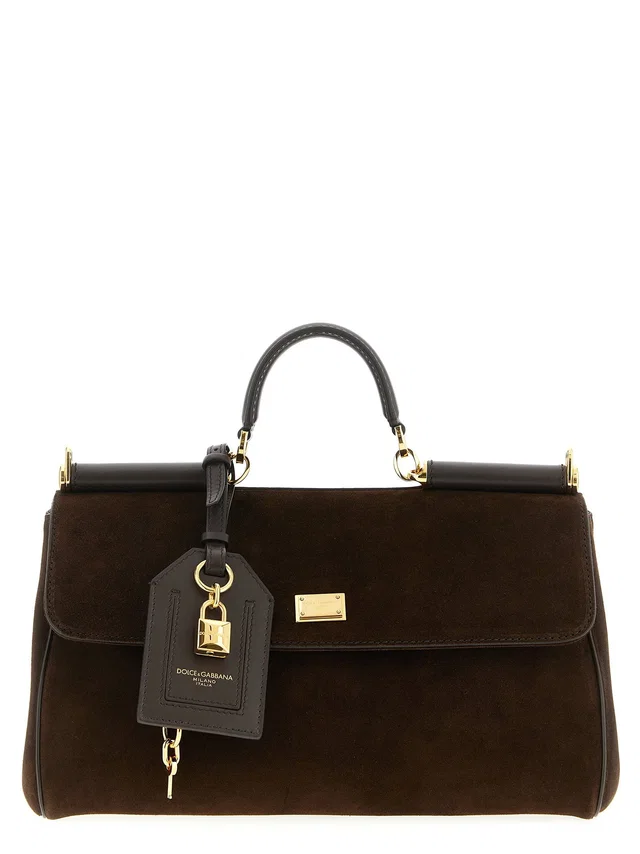 Dolce & Gabbana My Sicily Top Handle Bag — Brown in Brown Suede from HEWI
