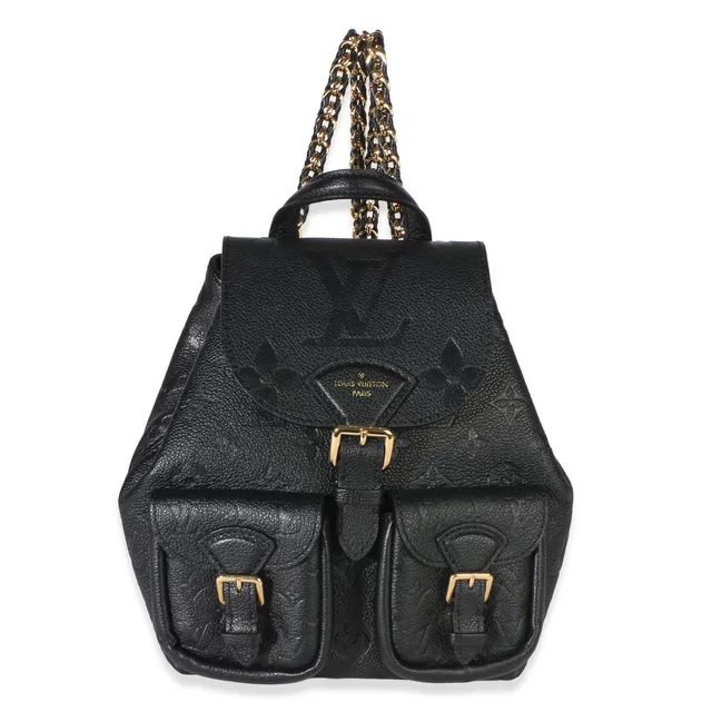 Louis Vuitton Black Giant Monogram Empreinte Backup Backpack in Black Coated canvas from myGemma