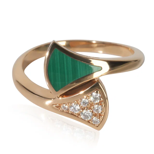 Bvlgari Rose Gold Malachite And Diamond Divas Dream Ring 18k in Pink from HEWI