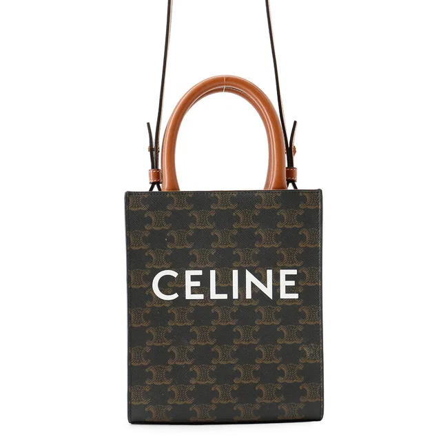 Celine Triomphe Vertical Cover Mini Tan194372BZK.04LU PVC Leather Size Mini in Leather from GALLERY RARE