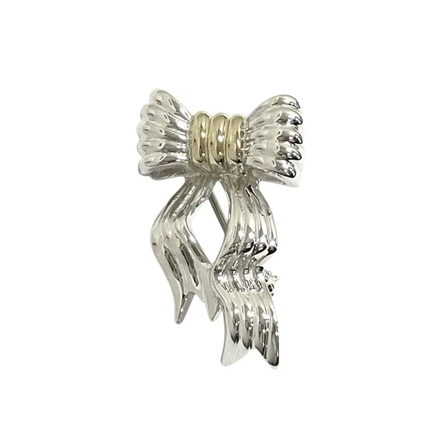Tiffany & Co. 18K Yellow Gold Ribbon Brooch Pins Silver in Yellow from The Reluxe