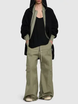 Rick Owens Wide-leg pants with zip closure in 97% Cotton, 3% Elastane, photo 2 of 5 from LUISAVIAROMA