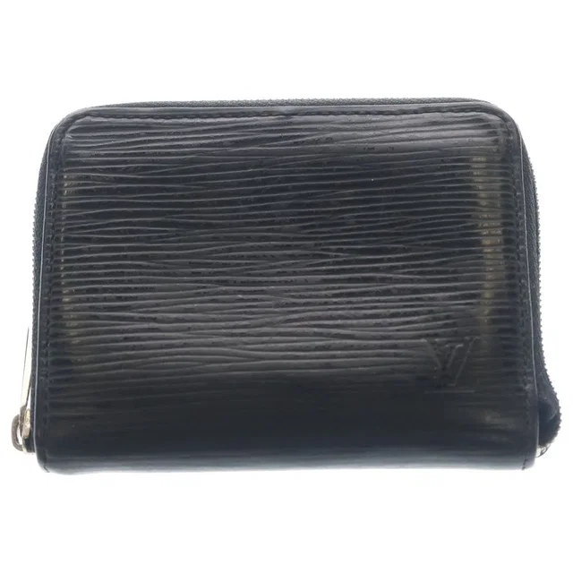 Louis Vuitton Epi Leather Wallet Zip Coin Case Black Silver in Black Leather from The Reluxe