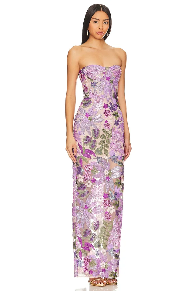 Bronx Banco Dahlia Gown in Lilac Multi, photo 2 of 4 from REVOLVE (Canada)