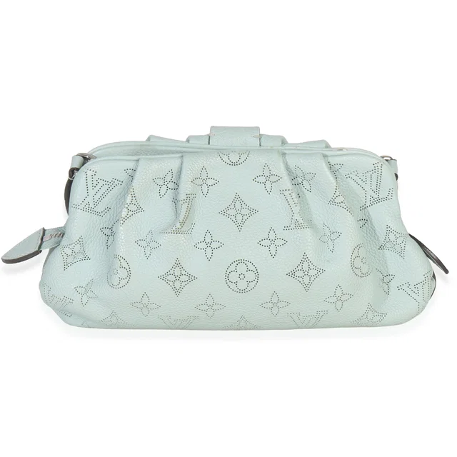 Louis Vuitton Vert Lagon Monogram Mahina Scala Mini Pouch Blue Leather Handbag in Blue Leather from HEWI
