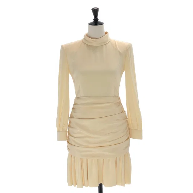 Gucci Silk Ruched Mini Dress Ivory 36 in White Silk from The Reluxe